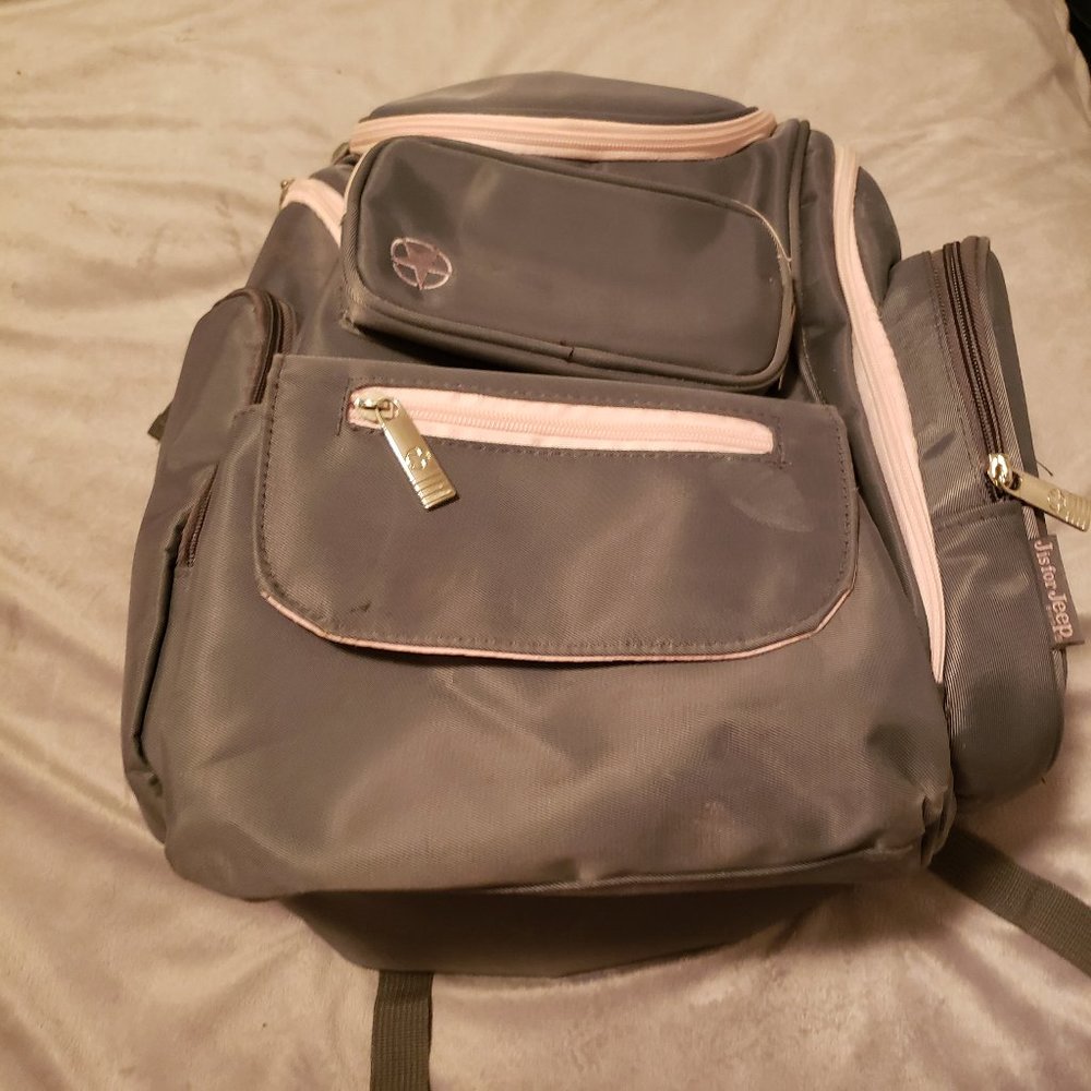 Jeep Brand Pink & Gray Diaper Backpack